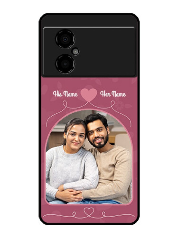 Custom Poco M4 5G Photo Printing on Glass Case - Love Floral Design