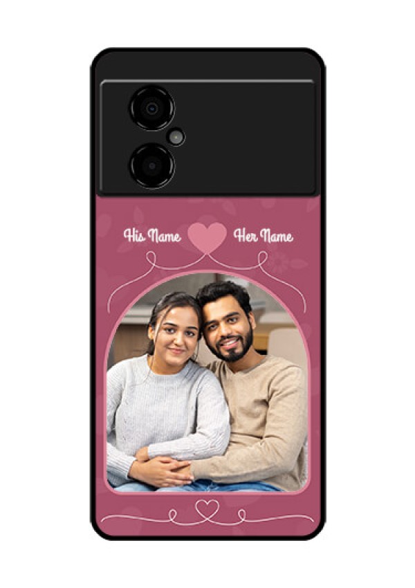 Poco M4 5G Photo Printing on Glass Case - Love Floral Design