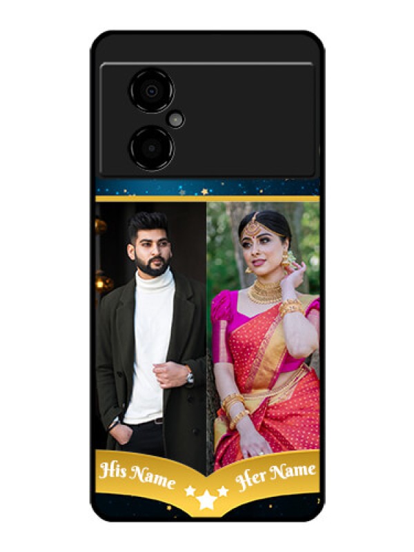 Custom Poco M4 5G Custom Glass Phone Case - Galaxy Stars Backdrop Design