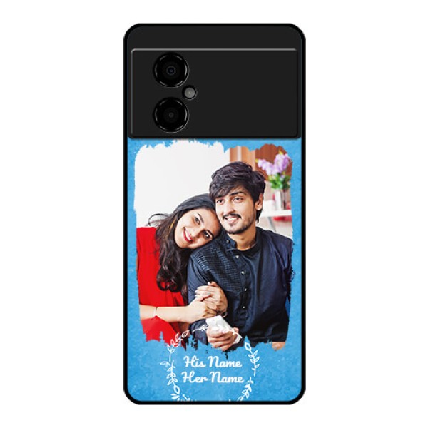 Poco M4 5G Custom Glass Phone Case - Blue Color Vintage Design Poco M4 5G Custom Glass Phone Case - Blue Color Vintage Design