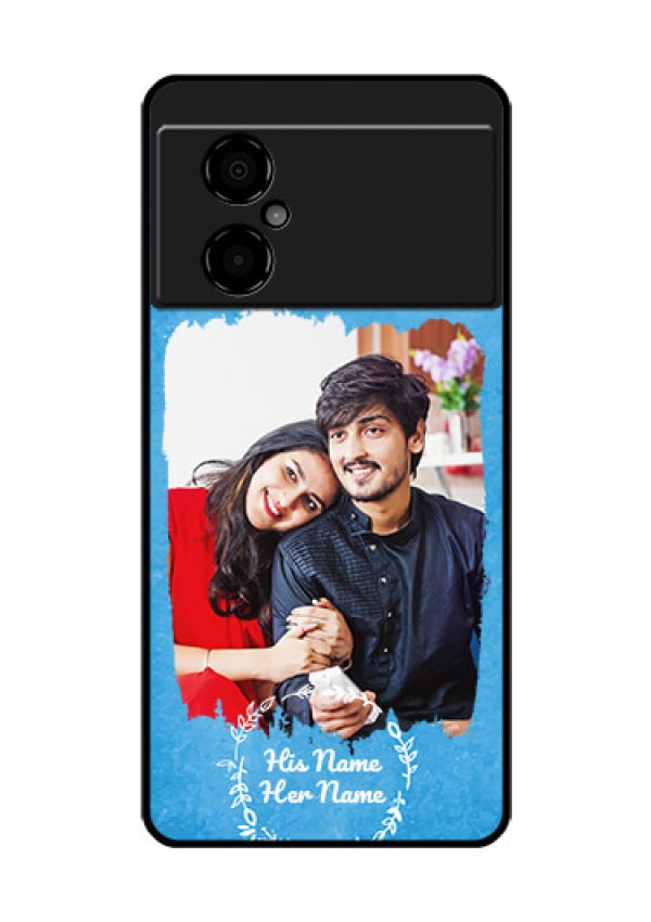 Poco M4 5G Custom Glass Phone Case - Blue Color Vintage Design