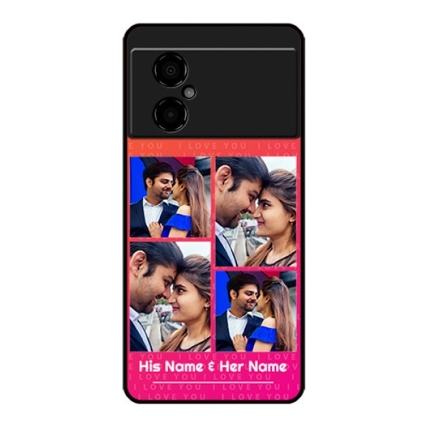 Poco M4 5G Custom Glass Phone Case - I Love You Pink Design