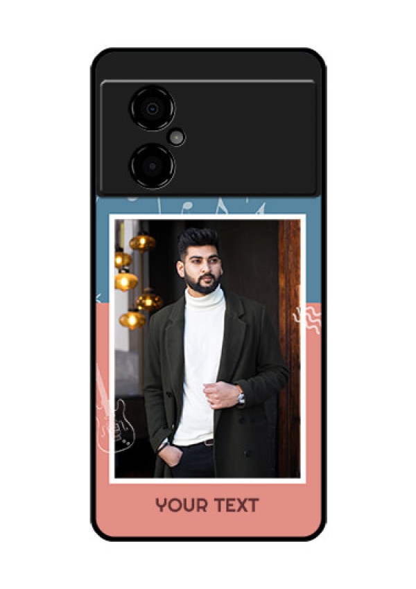 Poco M4 5G Photo Printing on Glass Case - with Color Musical Note Design
