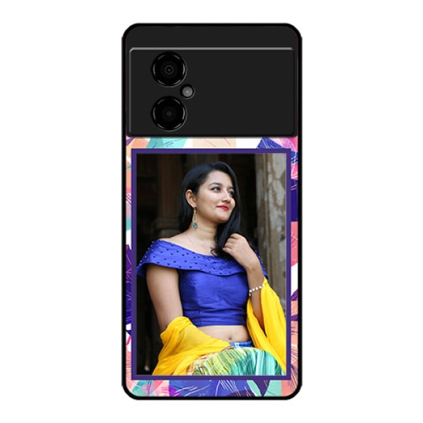 Poco M4 5G Custom Glass Mobile Case - Abstract Floral Design