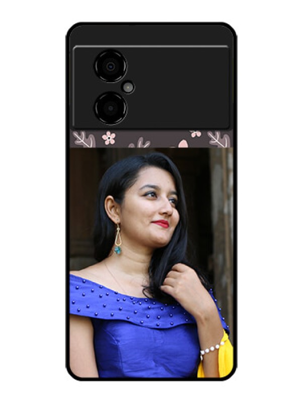 Custom Poco M4 5G Custom Glass Phone Case - Stylish Floral Design