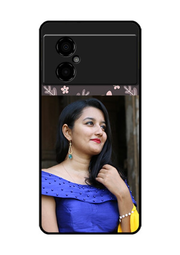 Poco M4 5G Custom Glass Phone Case - Stylish Floral Design