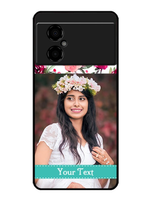 Custom Poco M4 5G Custom Glass Phone Case - Watercolor Floral Design