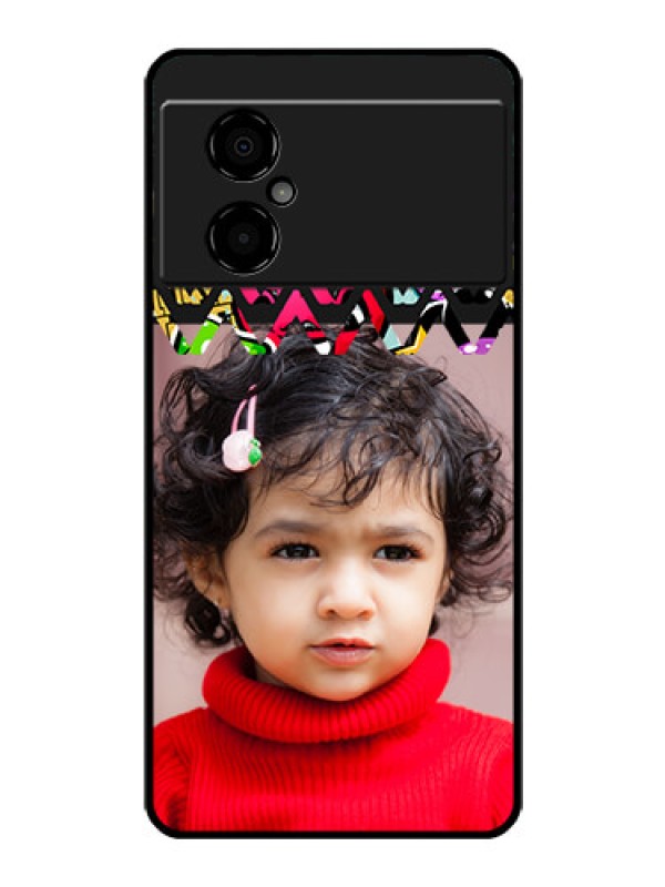 Custom Poco M4 5G Personalized Glass Phone Case - Neon Abstract Design