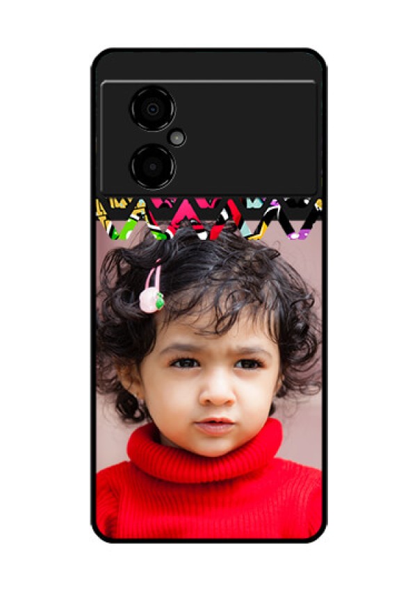 Poco M4 5G Personalized Glass Phone Case - Neon Abstract Design
