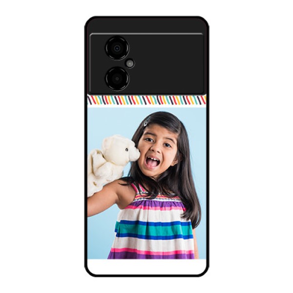 Poco M4 5G Personalized Glass Phone Case - Line art design