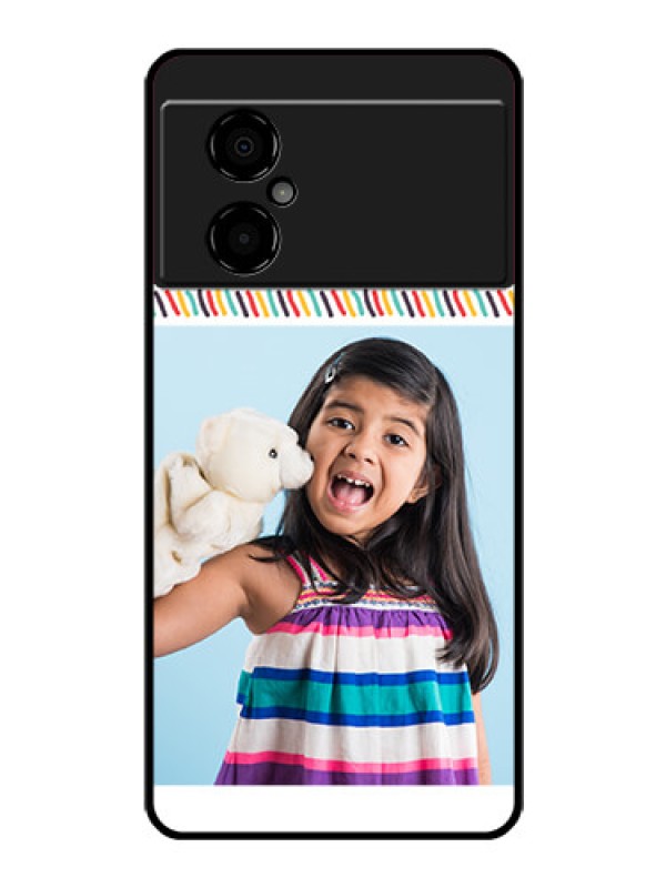 Custom Poco M4 5G Personalized Glass Phone Case - Line art design