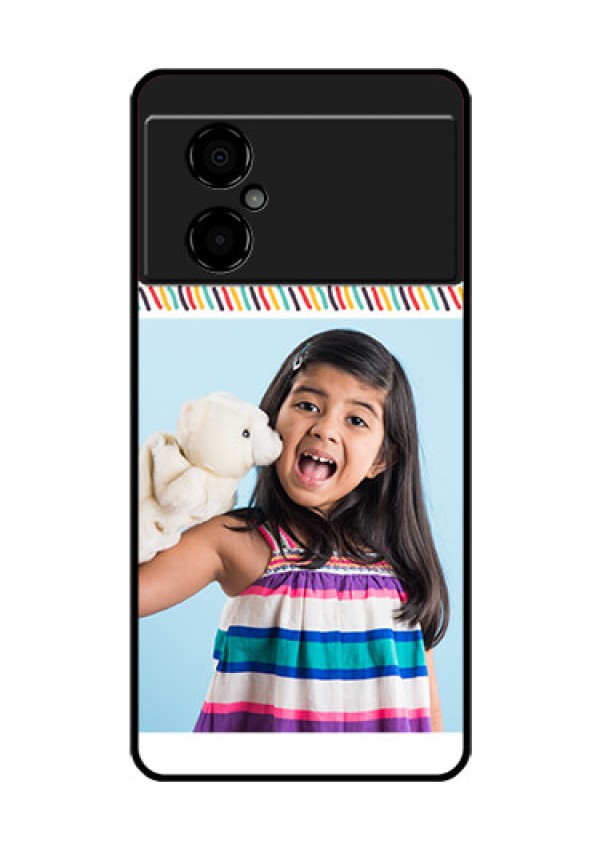 Poco M4 5G Personalized Glass Phone Case - Line art design