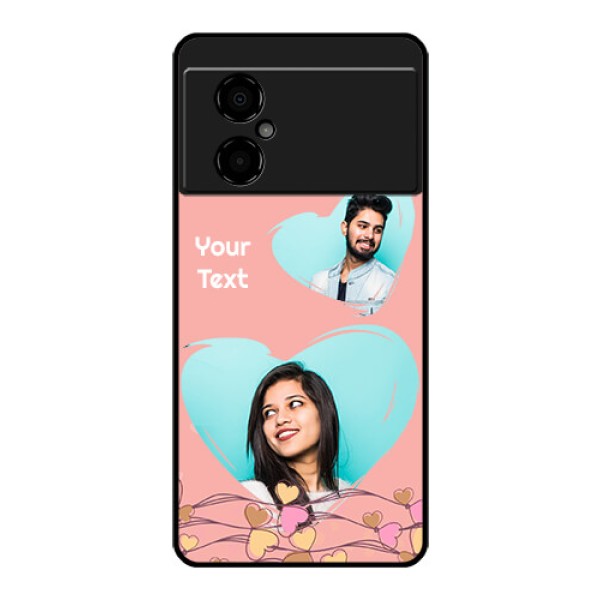 Poco M4 5G Custom Glass Mobile Case - Love Doodle Design
