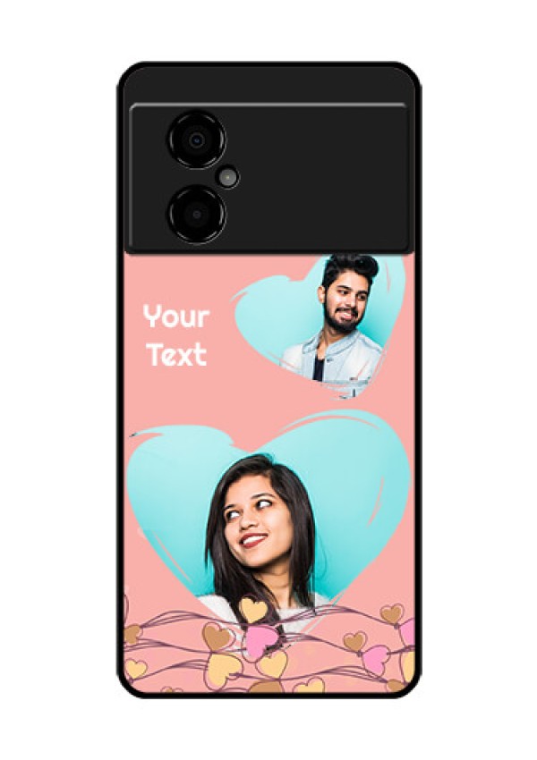 Poco M4 5G Custom Glass Mobile Case - Love Doodle Design
