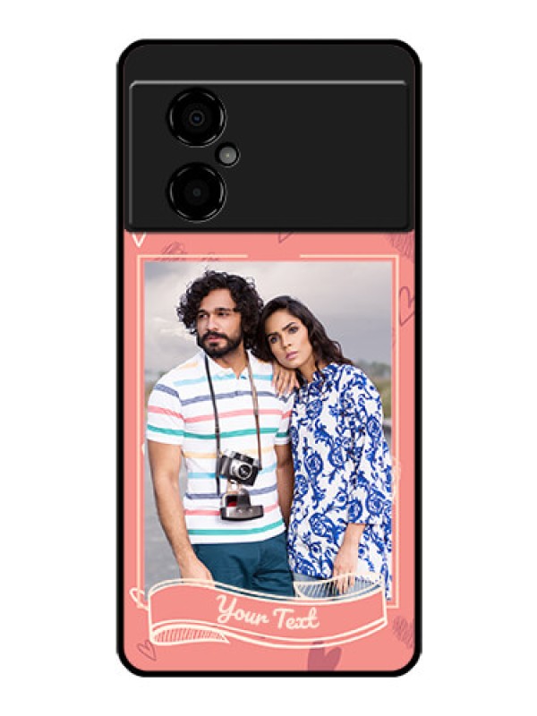 Custom Poco M4 5G Custom Glass Phone Case - Love doodle art Design