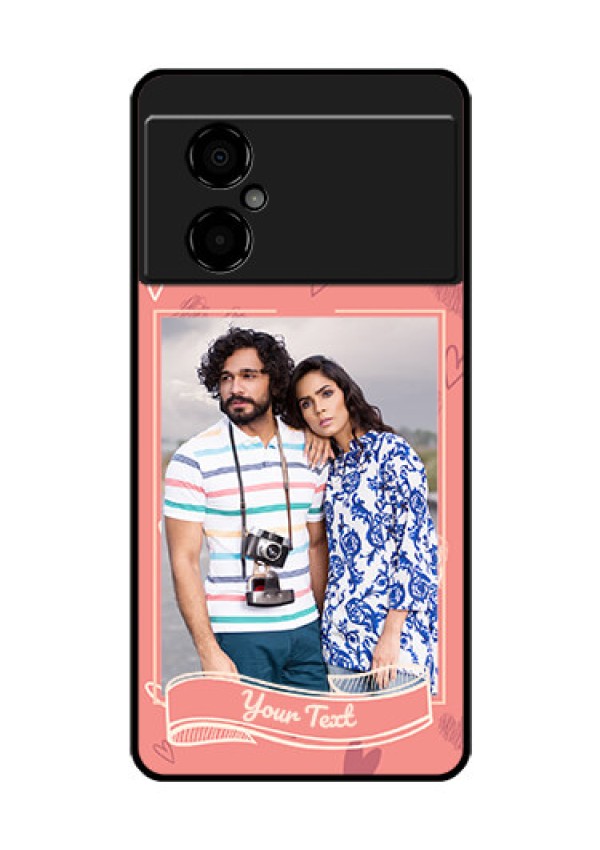 Poco M4 5G Custom Glass Phone Case - Love doodle art Design