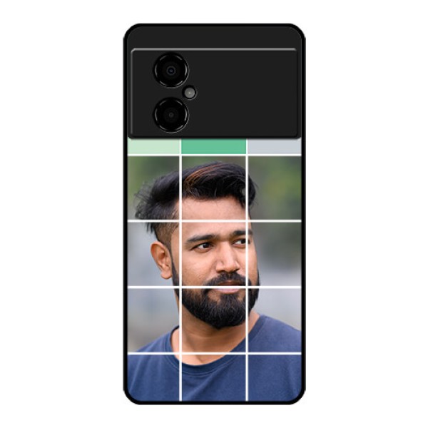 Poco M4 5G Photo Printing on Glass Case - with white box pattern