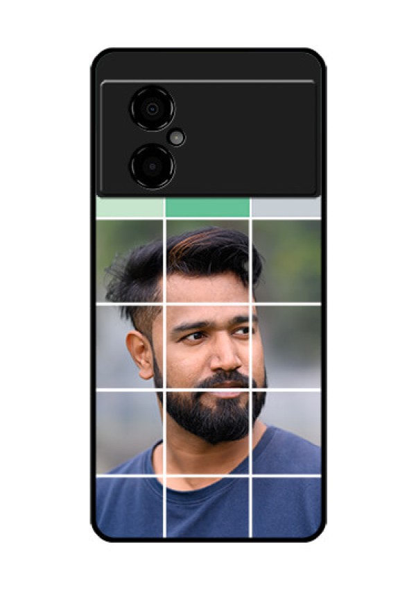 Poco M4 5G Photo Printing on Glass Case - with white box pattern