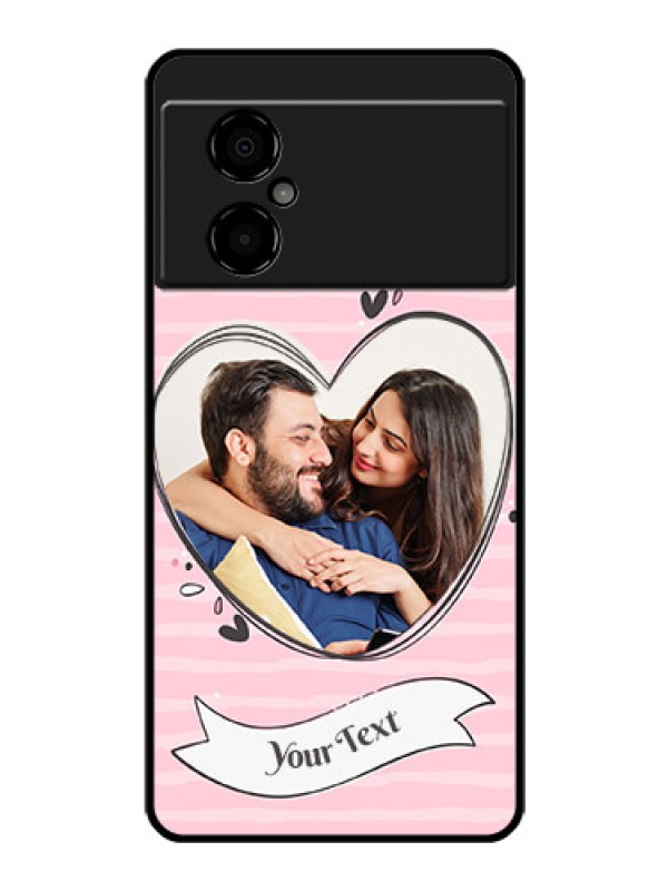 Custom Poco M4 5G Custom Glass Phone Case - Vintage Heart Design