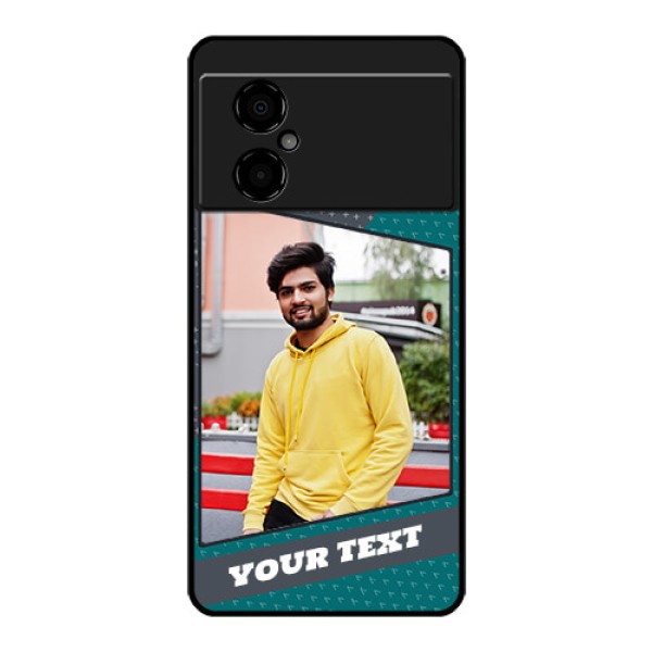 Poco M4 5G Personalized Glass Phone Case - Background Pattern Design with Quote