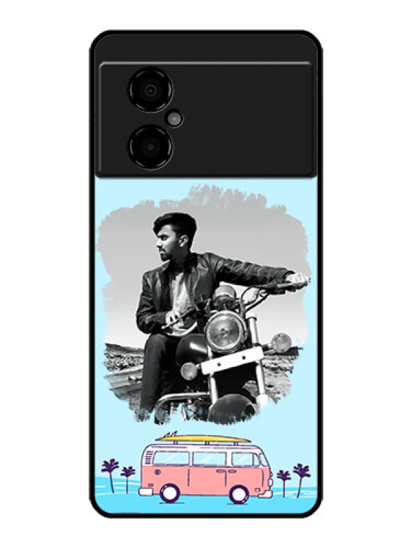 Custom Poco M4 5G Photo Printing on Glass Case - Travel & Adventure Design