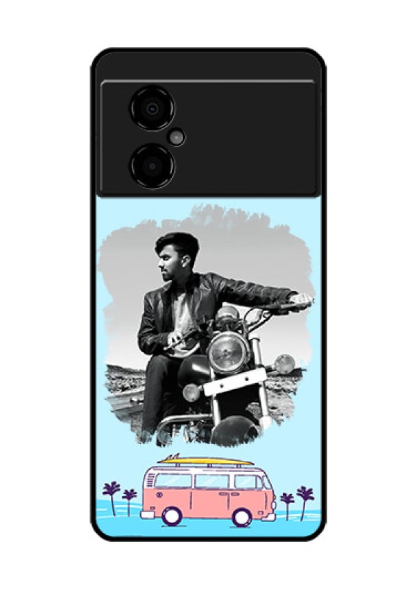 Poco M4 5G Photo Printing on Glass Case - Travel & Adventure Design