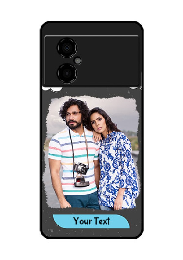 Poco M4 5G Custom Glass Phone Case - Splashes with love doodles Design