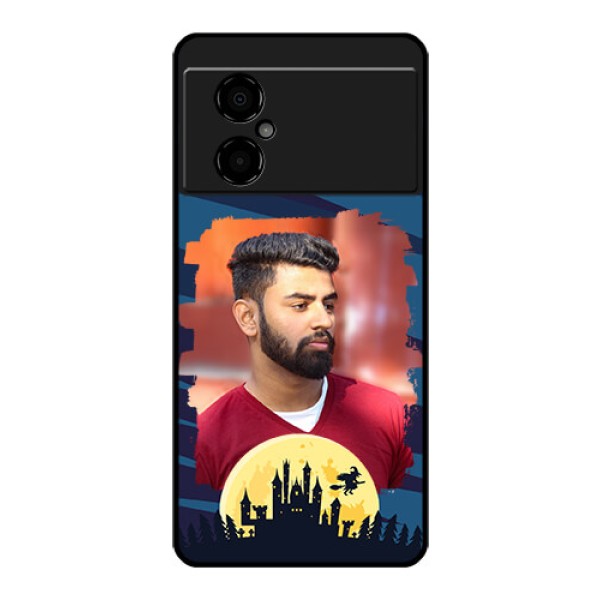 Poco M4 5G Photo Printing on Glass Case - Halloween Witch Design