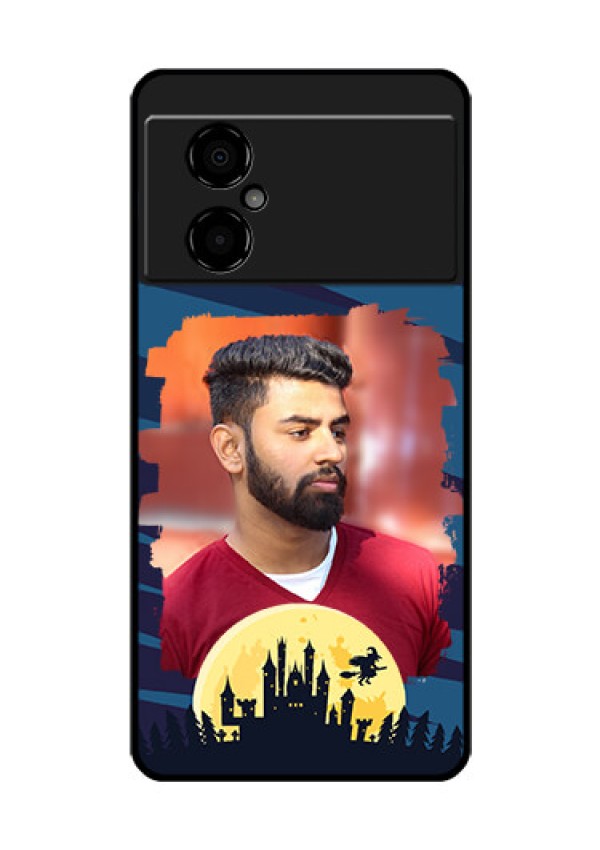 Poco M4 5G Photo Printing on Glass Case - Halloween Witch Design