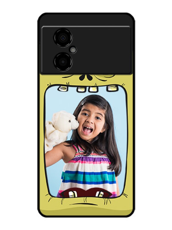 Custom Poco M4 5G Personalized Glass Phone Case - Cartoon monster back case Design