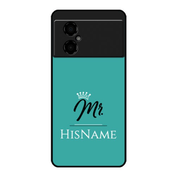 Poco M4 5G Custom Glass Phone Case Mr with Name