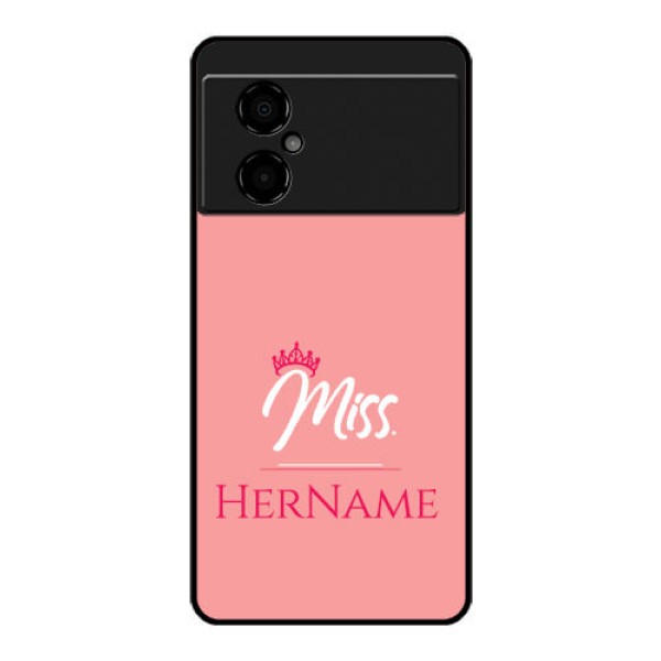 Poco M4 5G Custom Glass Phone Case Mrs with Name