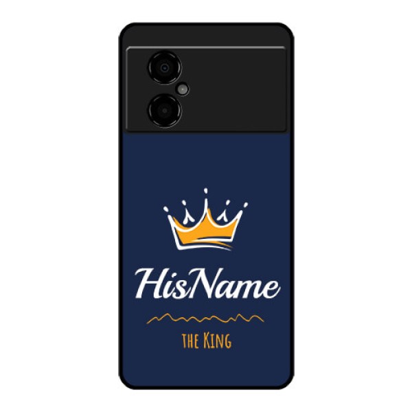 Poco M4 5G Glass Phone Case King with Name