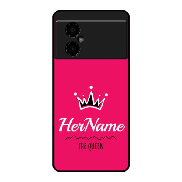 Poco M4 5G Glass Phone Case Queen with Name Poco M4 5G Glass Phone Case Queen with Name