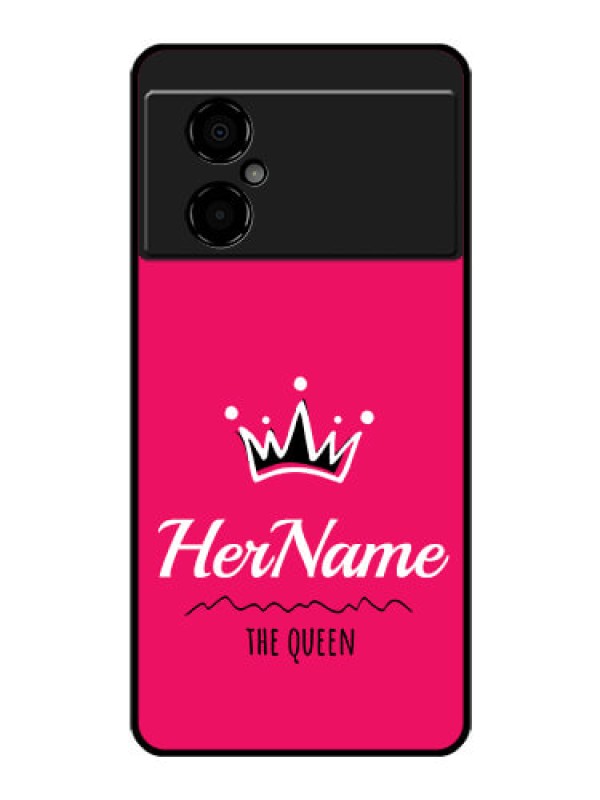 Custom Poco M4 5G Glass Phone Case Queen with Name