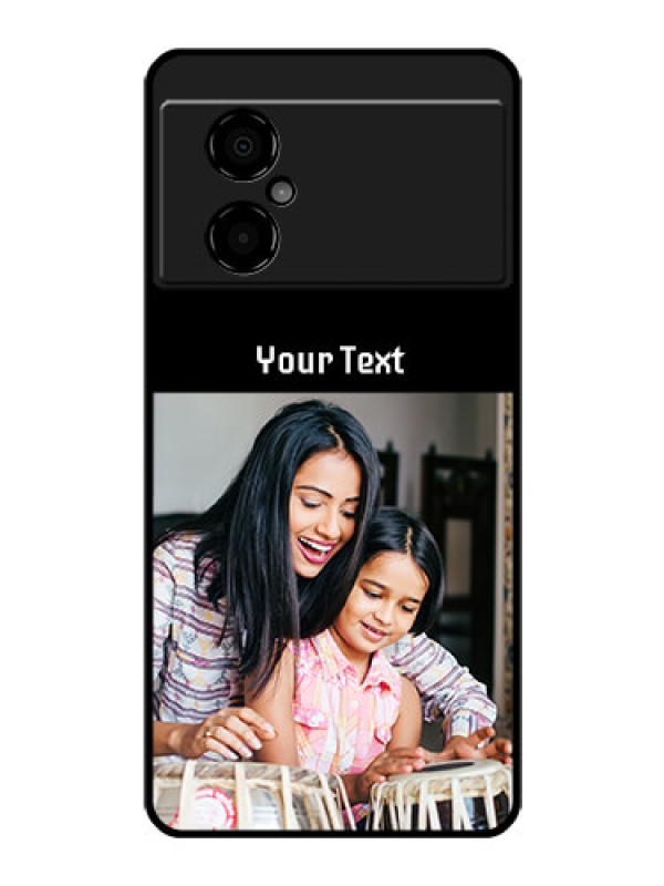 Custom Poco M4 5G Photo with Name on Glass Phone Case