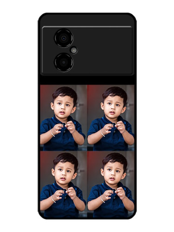 Custom Poco M4 5G 4 Image Holder on Glass Mobile Cover
