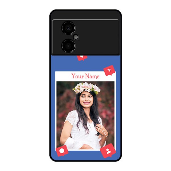 Poco M4 5G Custom Glass Phone Case - Like Share And Comment Design