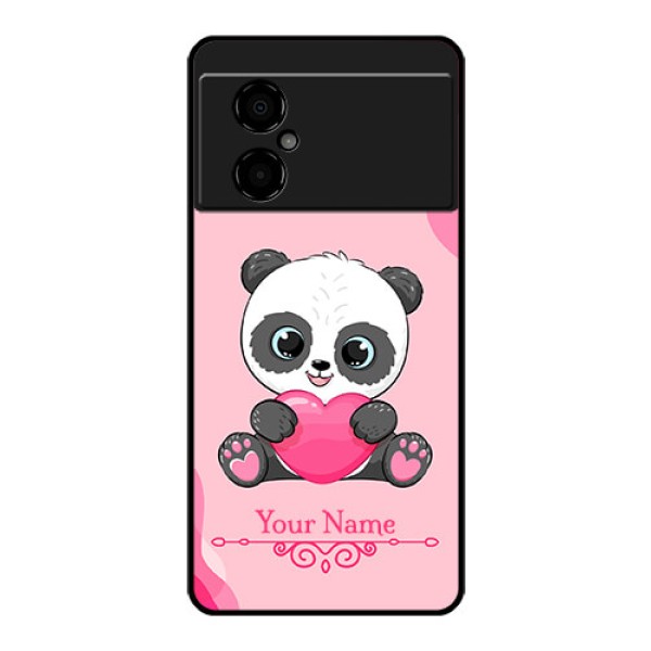 Poco M4 5G Custom Glass Mobile Case - Cute Panda Design