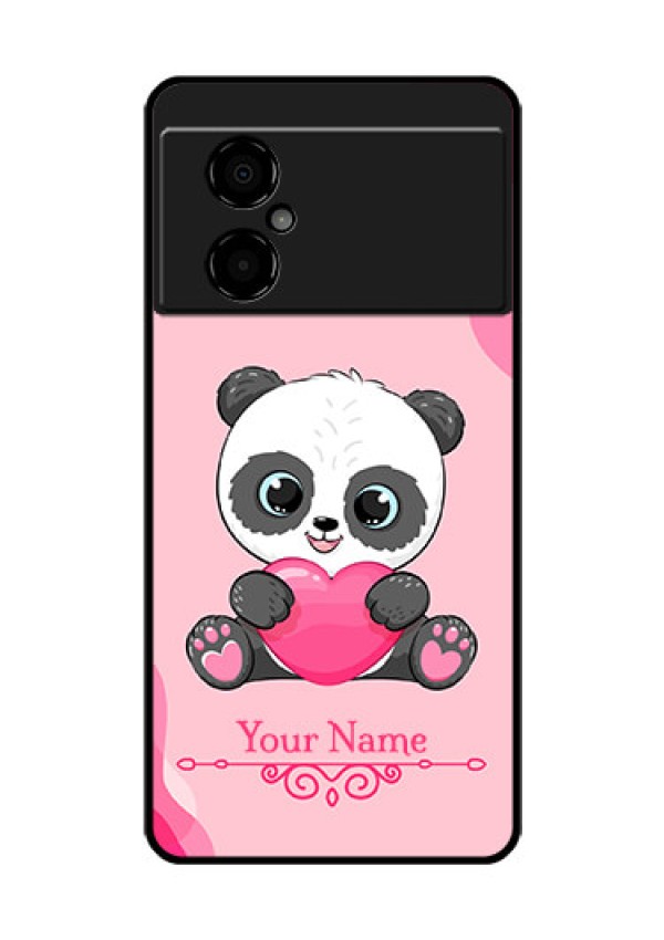 Poco M4 5G Custom Glass Mobile Case - Cute Panda Design