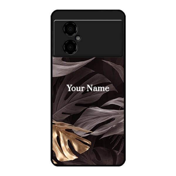 Poco M4 5G Personalised Glass Phone Case - Wild Leaves digital paint Design Poco M4 5G Personalised Glass Phone Case - Wild Leaves digital paint Design