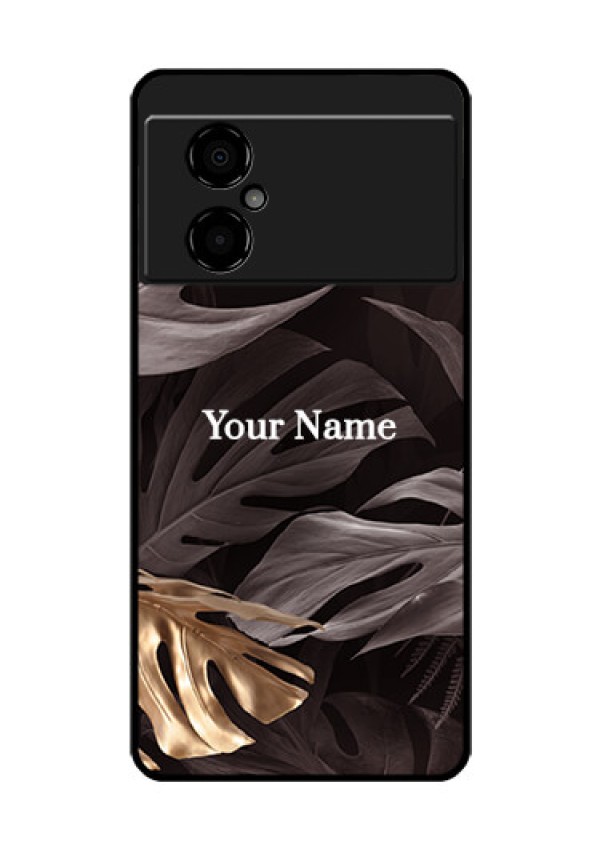 Poco M4 5G Personalised Glass Phone Case - Wild Leaves digital paint Design