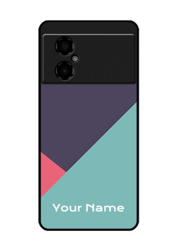 Poco M4 5G Custom Glass Mobile Case - Tri Color abstract Design