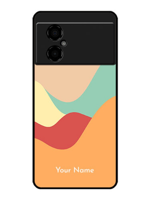 Custom Poco M4 5G Personalized Glass Phone Case - Ocean Waves Multi-colour Design