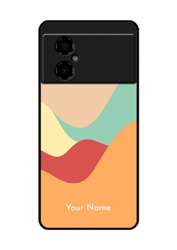 Poco M4 5G Personalized Glass Phone Case - Ocean Waves Multi-colour Design