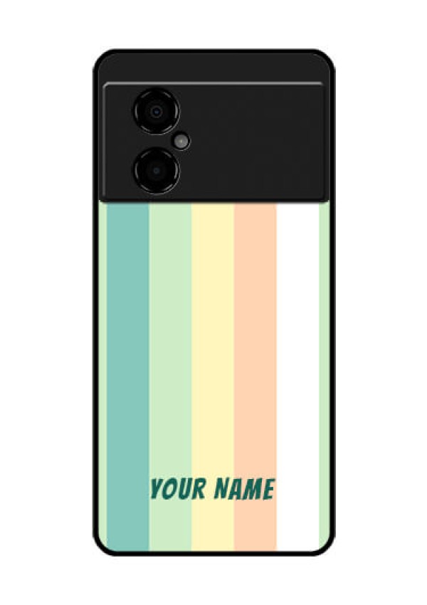 Poco M4 5G Photo Printing on Glass Case - Multi-colour Stripes Design