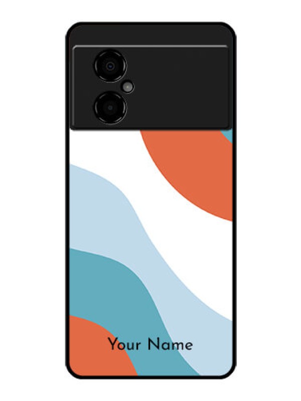 Custom Poco M4 5G Custom Glass Mobile Case - coloured Waves Design