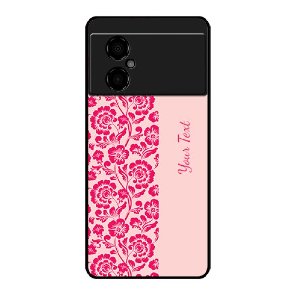 Poco M4 5G Custom Glass Phone Case - Attractive Floral Pattern Design