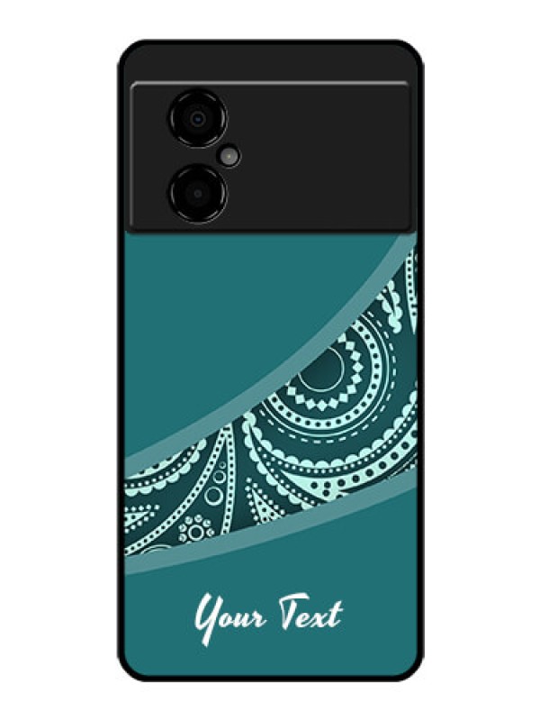 Custom Poco M4 5G Photo Printing on Glass Case - semi visible floral Design