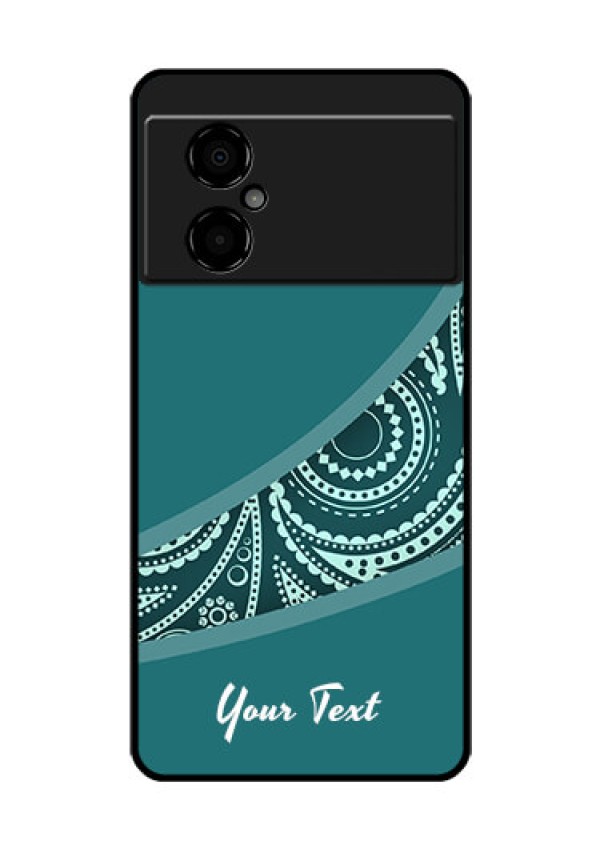 Poco M4 5G Photo Printing on Glass Case - semi visible floral Design